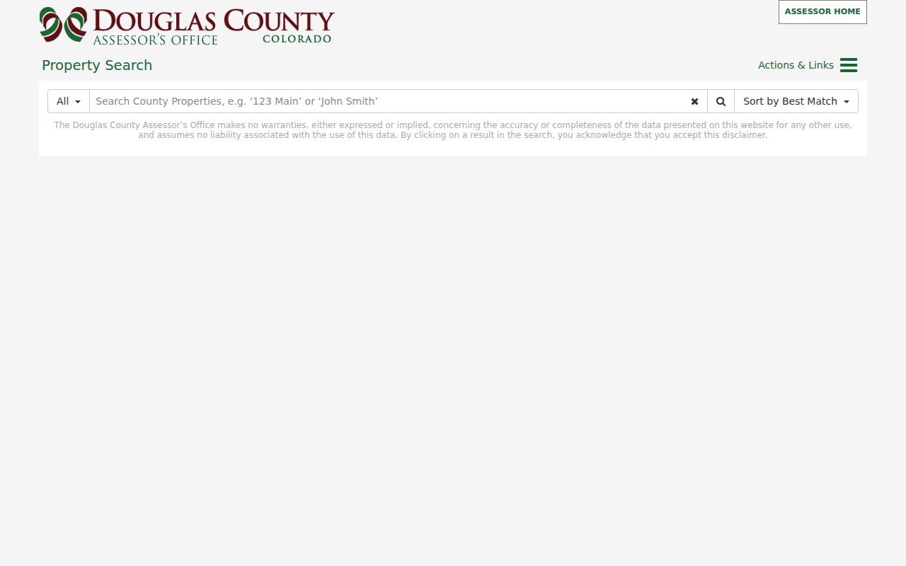 Parker residents directory view of Douglas County Assessor address and owner search