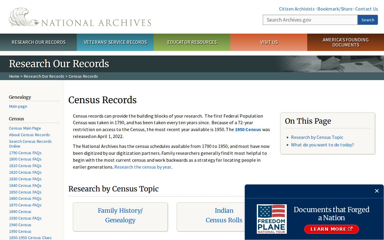 Parker previous residents census research through the National Archives